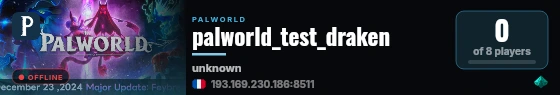 palworld_test_draken live status badge