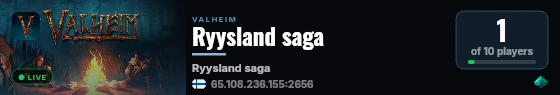 Ryysland saga live status badge