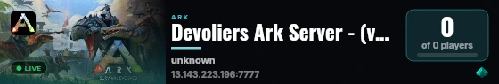 Devoliers Ark Server - (v361.7) live status badge