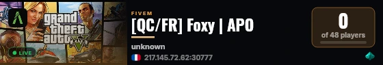 [QC/FR] Foxy | APO live status badge