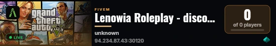 Lenowia Roleplay - discord.gg/lenowia live status badge
