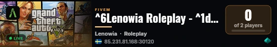 ^6Lenowia Roleplay - ^1discord.gg/lenowia live status badge