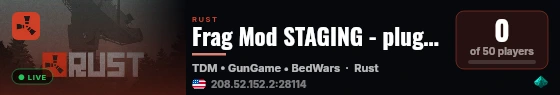 Frag Mod STAGING - plugin patch test live status badge