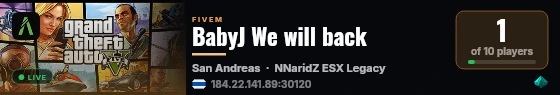 BabyJ We will back live status badge