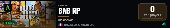 BAB RP live status badge