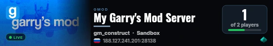 My Garry's Mod Server live status badge