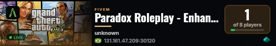 Paradox Roleplay - Enhanced MG live status badge