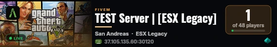 TEST Server | [ESX Legacy] live status badge