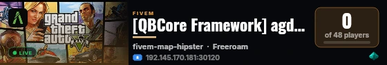 [QBCore Framework] agdhigte live status badge
