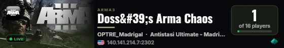 Doss's Arma Chaos live status badge