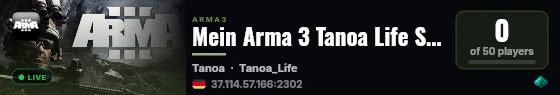 Mein Arma 3 Tanoa Life Server live status badge