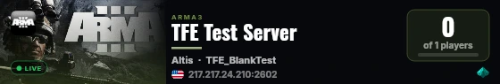 TFE Test Server live status badge