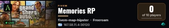 Memories RP live status badge
