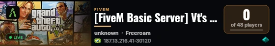 [FiveM Basic Server] Vt's Localhost live status badge
