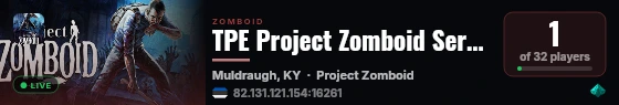 TPE Project Zomboid Server live status badge