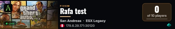 Rafa test live status badge