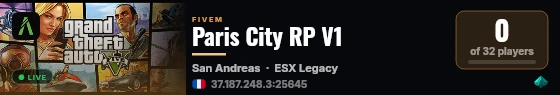 Paris City RP V1 live status badge