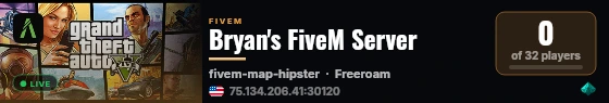 Bryan's FiveM Server live status badge