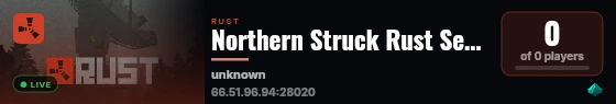 Northern Struck Rust Server live status badge