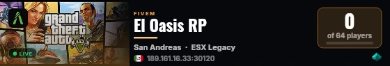 El Oasis RP live status badge