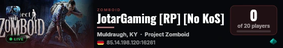 JotarGaming [RP] [No KoS] live status badge