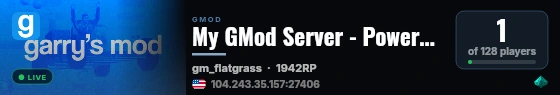 My GMod Server - Powered by Horizon Hosting (hrzn.link/gmod) live status badge