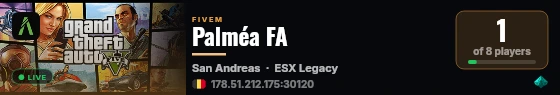 Palméa FA live status badge