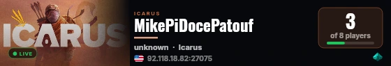MikePiDocePatouf live status badge