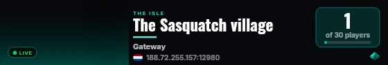 The Sasquatch village live status badge