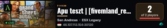 Apu teszt | [fivemland_recipe] live status badge
