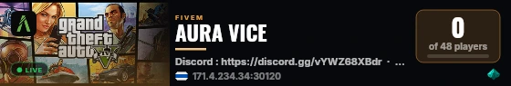 AURA VICE live status badge