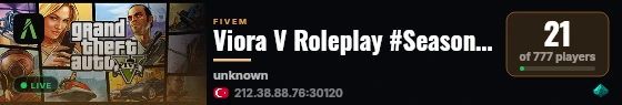 Viora V Roleplay #Season V1 live status badge