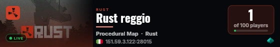Rust reggio live status badge