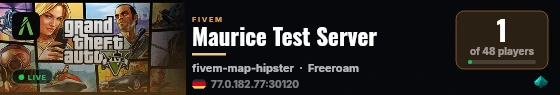 Maurice Test Server live status badge