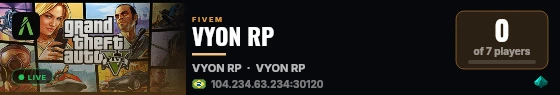 VYON RP live status badge