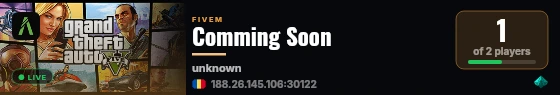 Comming Soon live status badge