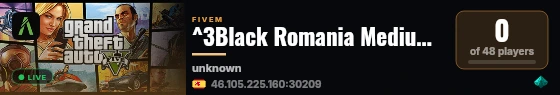 ^3Black Romania Medium Roleplay - discord.gg/blackrorp live status badge