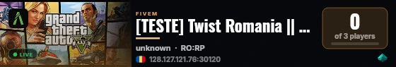 [TESTE] Twist Romania || Discord: https://discord.gg/twistro || live status badge