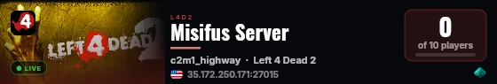 Misifus Server live status badge