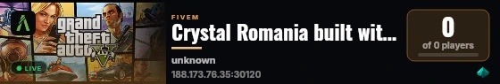 Crystal Romania built with FiveM Basic Server! live status badge
