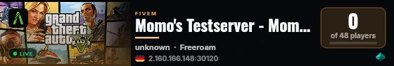 Momo's Testserver - Momo.de live status badge