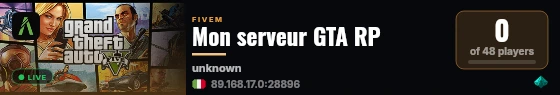 Mon serveur GTA RP live status badge
