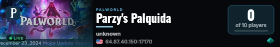 Parzy's Palquida live status badge