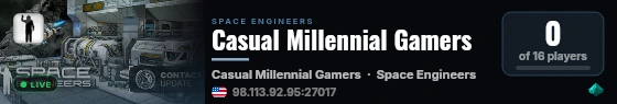 Casual Millennial Gamers live status badge
