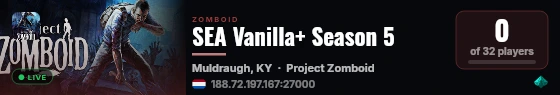 SEA Vanilla+ Season 5 live status badge