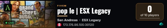 pop le | ESX Legacy live status badge