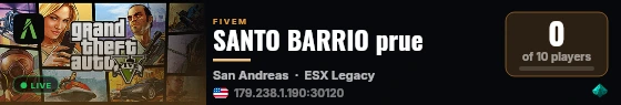 SANTO BARRIO prue live status badge