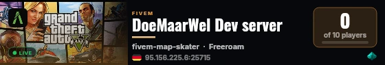 DoeMaarWel Dev server live status badge