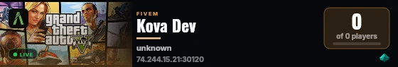 Kova Dev live status badge