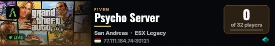 Psycho Server live status badge